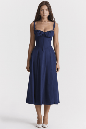 Vestido Leveza Floral com Corset e Fenda | Shop Lumieér