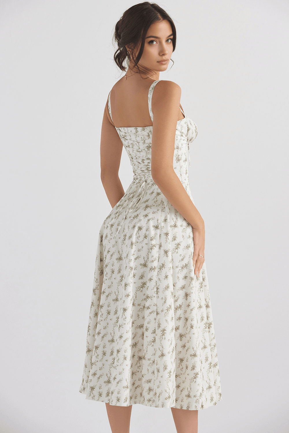 Vestido Leveza Floral com Corset e Fenda | Shop Lumieér