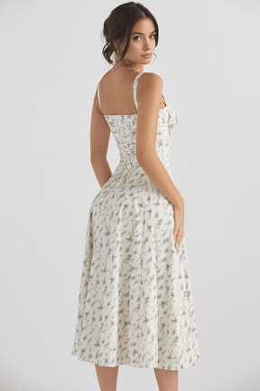 Vestido Leveza Floral com Corset e Fenda | Shop Lumieér
