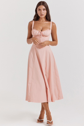 Vestido Leveza Floral com Corset e Fenda | Shop Lumieér