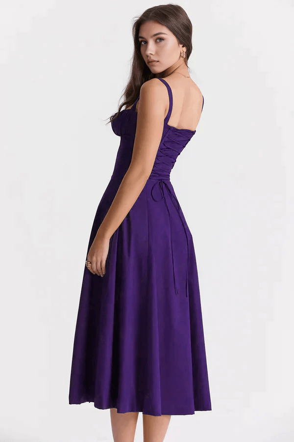 Vestido Leveza Floral com Corset e Fenda | Shop Lumieér
