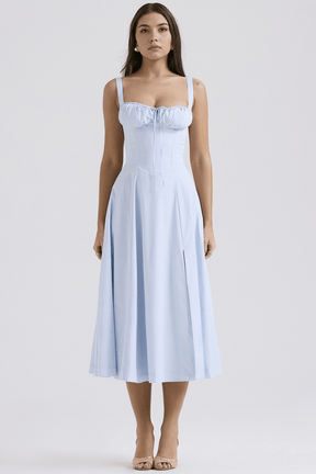Vestido Leveza Floral com Corset e Fenda | Shop Lumieér