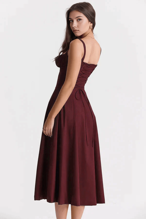 Vestido Leveza Floral com Corset e Fenda | Shop Lumieér