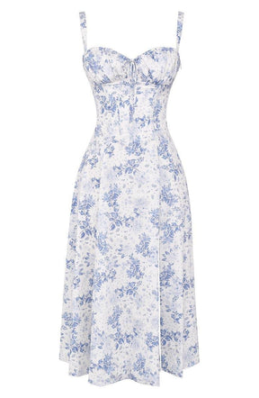 Vestido Leveza Floral com Corset e Fenda | Shop Lumieér