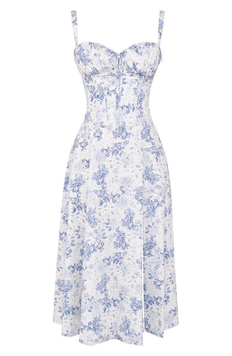 Vestido Leveza Floral com Corset e Fenda | Shop Lumieér