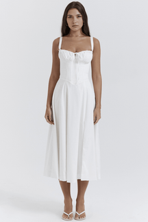 Vestido Leveza Floral com Corset e Fenda | Shop Lumieér