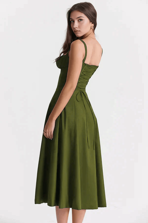 Vestido Leveza Floral com Corset e Fenda | Shop Lumieér