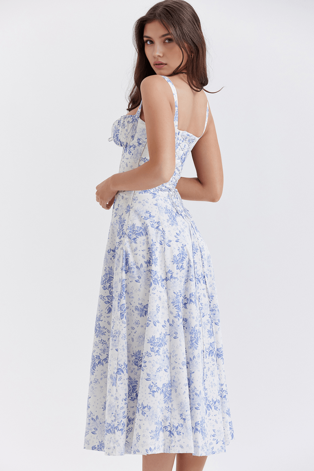 Vestido Leveza Floral com Corset e Fenda | Shop Lumieér