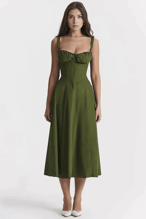 Vestido Leveza Floral com Corset e Fenda | Shop Lumieér