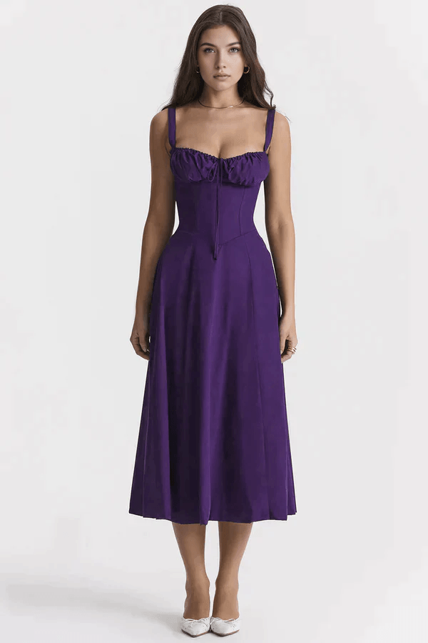 Vestido Leveza Floral com Corset e Fenda | Shop Lumieér