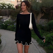 Vestido Preto com Babados