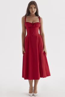 Vestido Leveza Floral com Corset e Fenda | Shop Lumieér