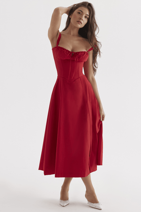 Vestido Leveza Floral com Corset e Fenda | Shop Lumieér