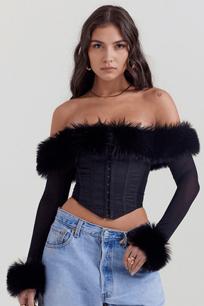 Espartilho de mangas Compridas em Tule Paris – Elegância e Sensualidade