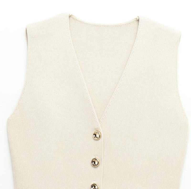 Conjunto Tricot - Conjunto de colete e saia em tricot