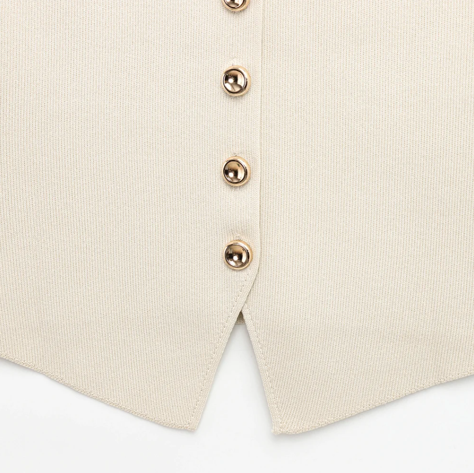 Conjunto Tricot - Conjunto de colete e saia em tricot