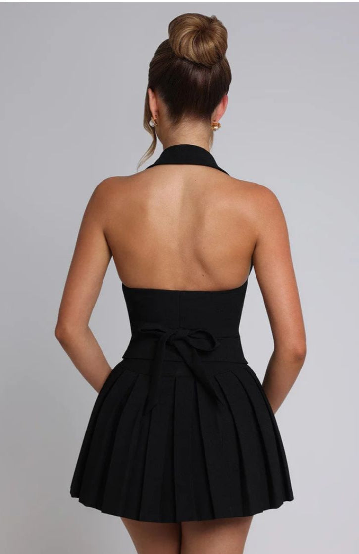 Conjunto Itália - Conjunto de Colete e Saia - Preto