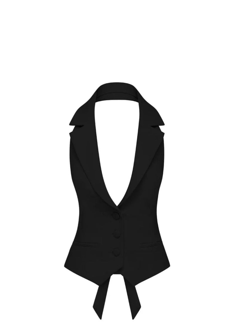 Conjunto Itália - Conjunto de Colete e Saia - Preto