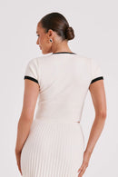 Conjunto Roma  - Top com botões e Saia Midi em tricot