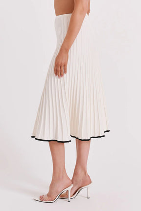 Conjunto Roma  - Top com botões e Saia Midi em tricot