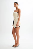 Vestido Old Money Bege - Com amarração lateral