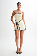 Vestido Old Money Bege - Com amarração lateral