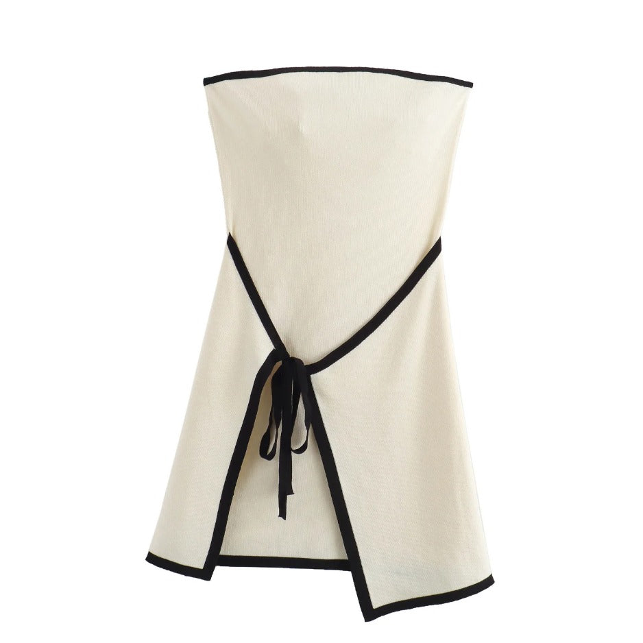 Vestido Old Money Bege - Com amarração lateral