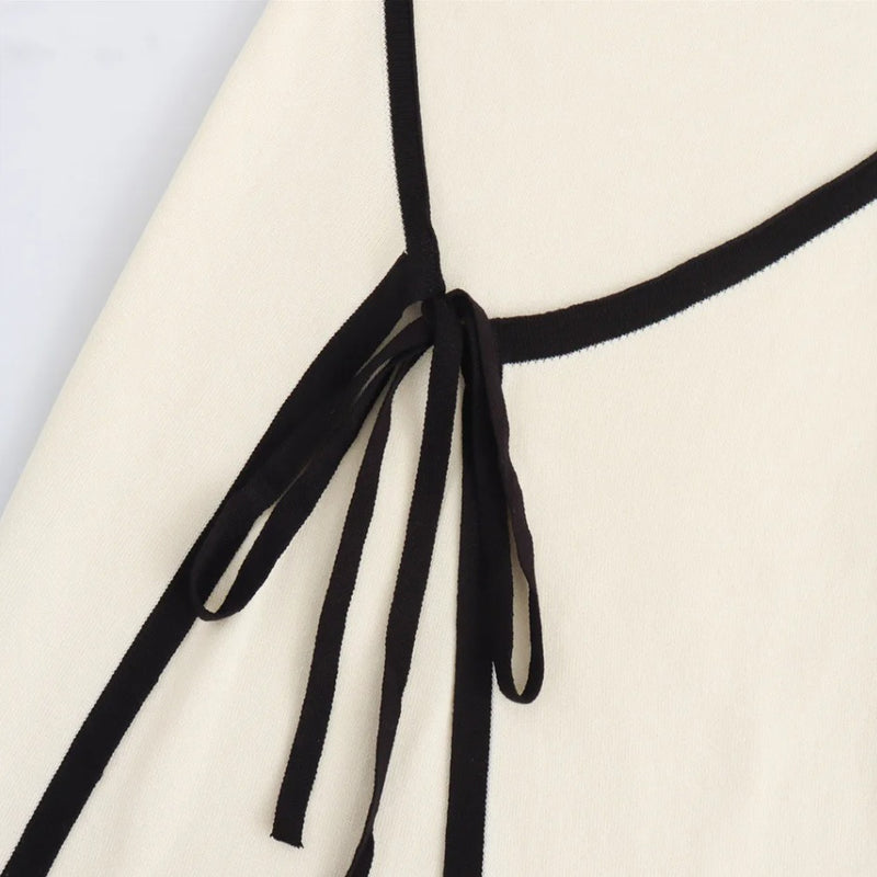 Vestido Old Money Bege - Com amarração lateral