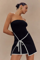 Vestido Old Money Preto - Com amarração lateral