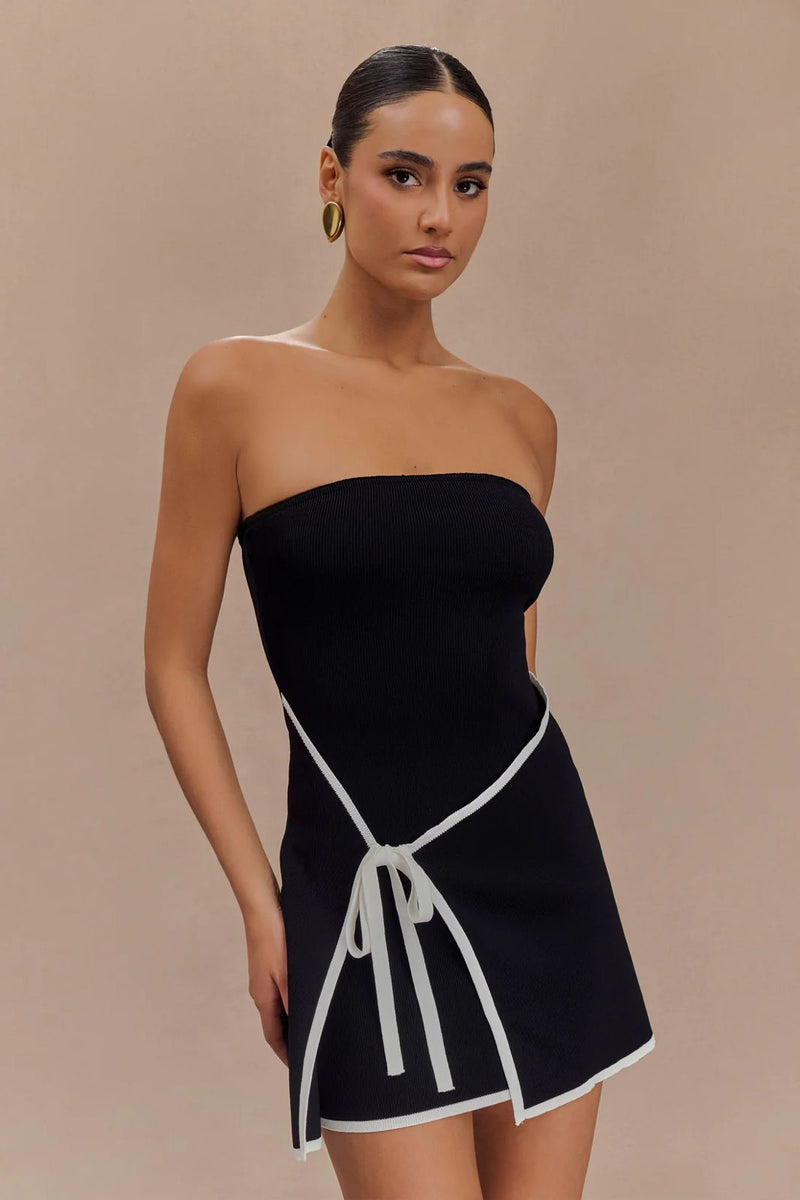 Vestido Old Money Preto - Com amarração lateral