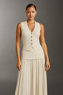 Conjunto Tricot - Conjunto de colete e saia em tricot