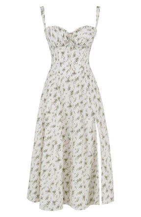 Vestido Leveza Floral com Corset e Fenda | Shop Lumieér