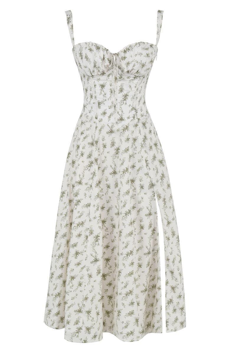 Vestido Leveza Floral com Corset e Fenda | Shop Lumieér