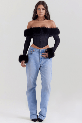 Espartilho de mangas Compridas em Tule Paris – Elegância e Sensualidade